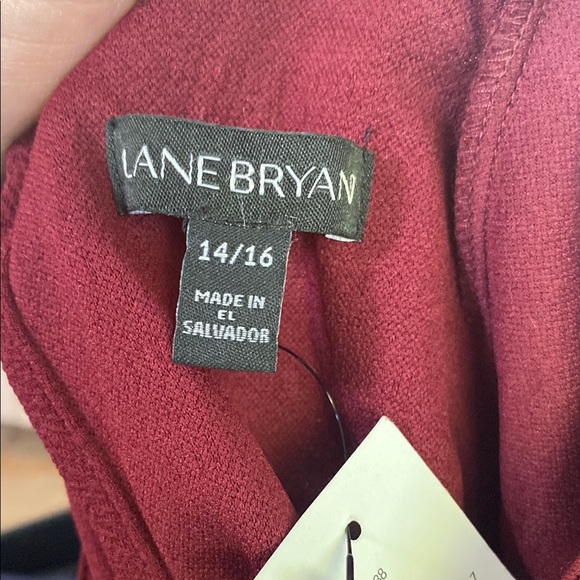 NEW Lane Bryant Red Boxy Blouse with 3/4 Sleeves and Mandarin Collar - Picture 6 of 7